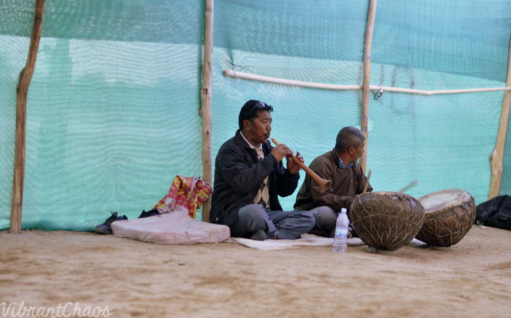 Ladakhi music - high-pitched singing to music from percussion and woodwind instruments
