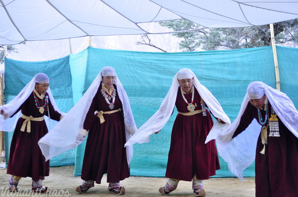 Ladakhi outfit - with headgear, wrapped around intelligently to work as an added prop