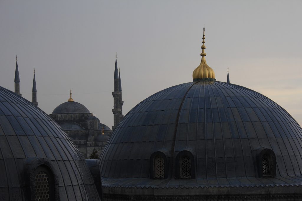 View on the blue mosque from Hagia Sophia