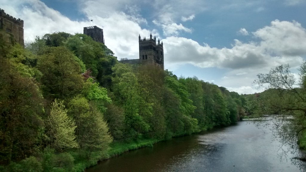 Crossing the bridge from Durham town