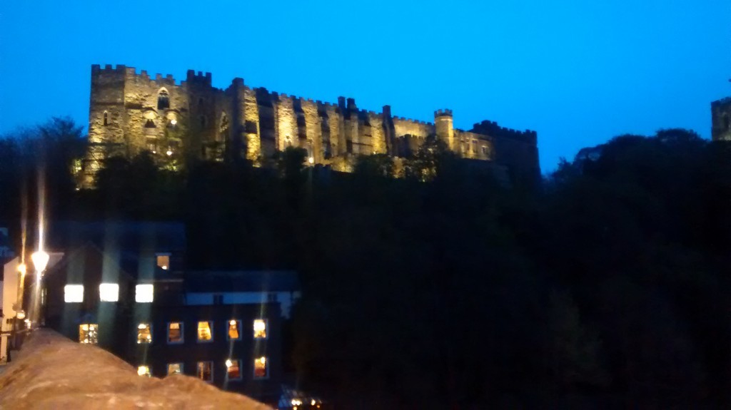 Durham castle at night