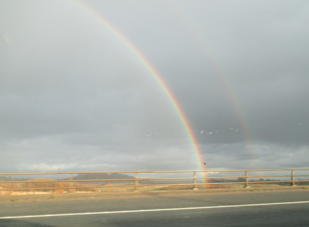 Got a lovely picture of a rainbow whilst traveling down to Wales, first rainbow Jade has seen :)