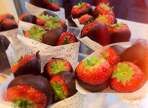 Strawberries dipped in chocolate! Definitely a must try!!