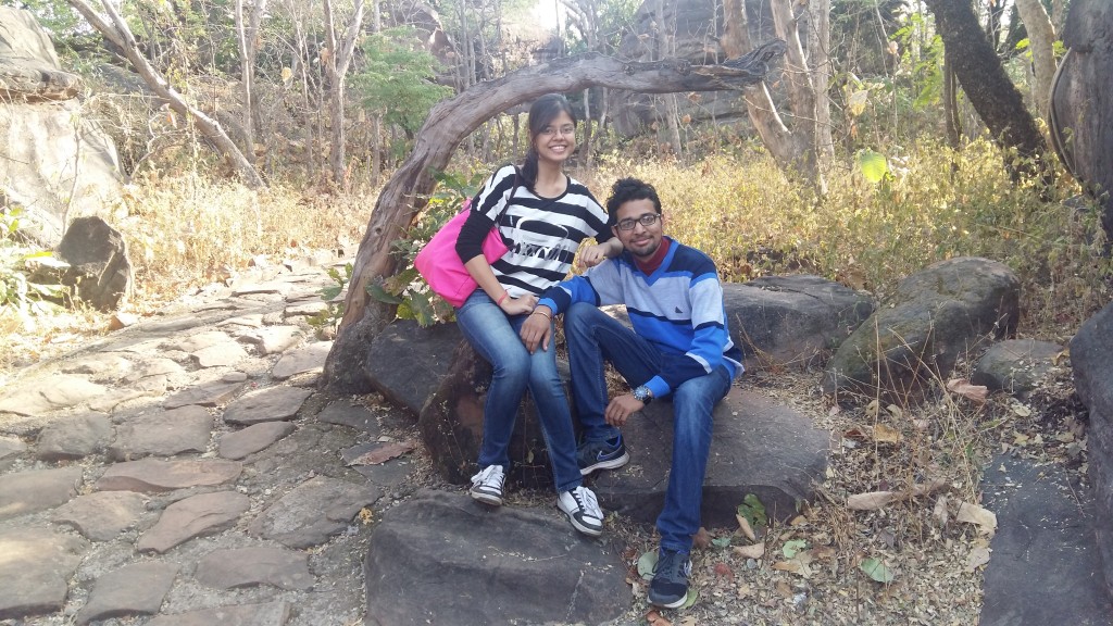 Me with a friend in middle of all caves