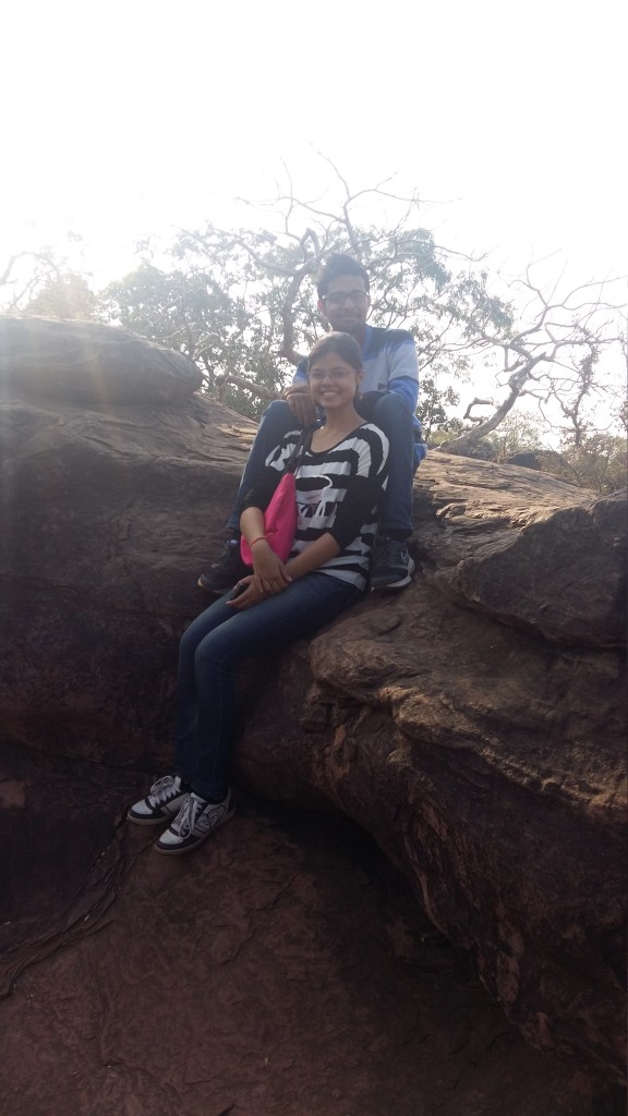 on the rock top