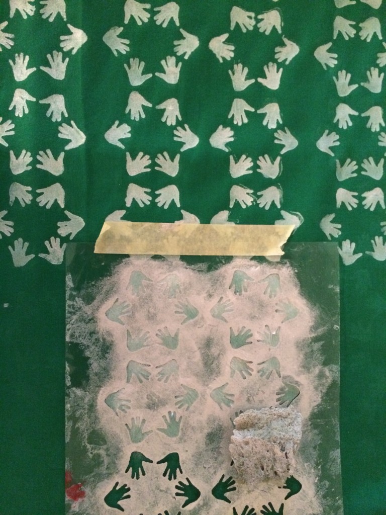 Experimenting patterns in a Block printing technique on fabrics 2