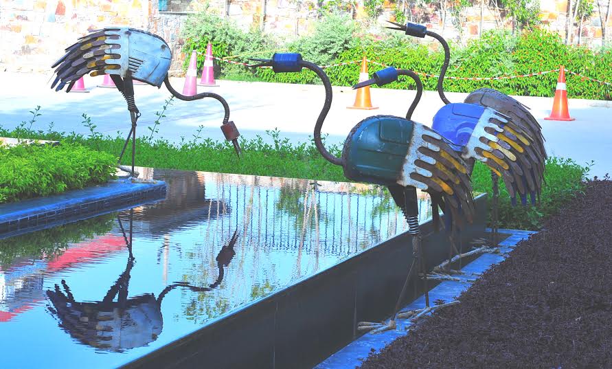 Peacocks on display at The Kala Ghoda Festival 2016