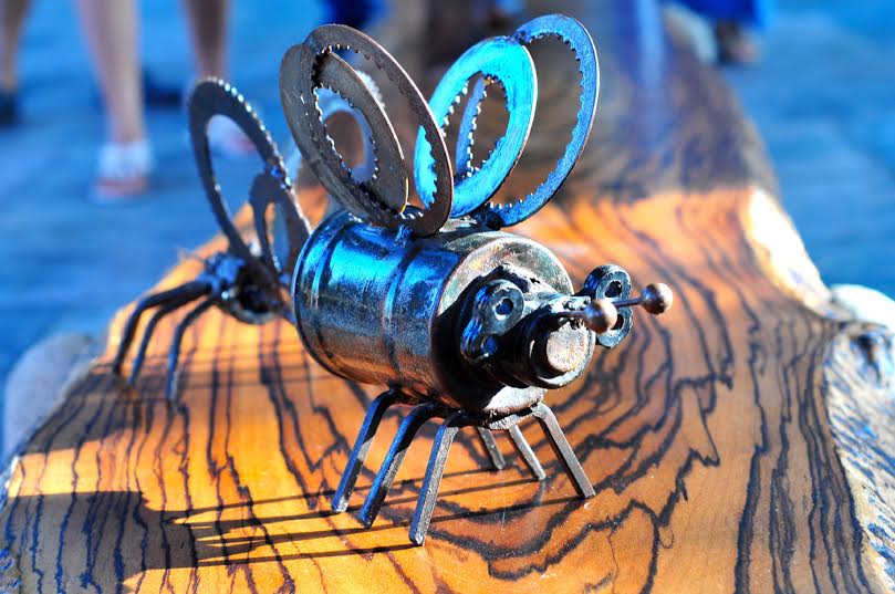 A fly made from metal scrap on display at Kala Ghoda 2016