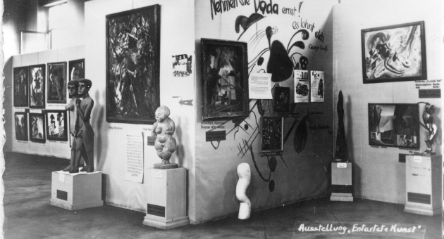 Exhibition "Degenerate Art" in Munich , Central Archive of the Berlin State Museums © bpk - Agency for Art , Culture and History Picture Courtesy: http://www.hausderkunst.de