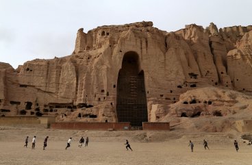 The cavity remains where once the BamiyanBuddhas in Afghanistan stood.