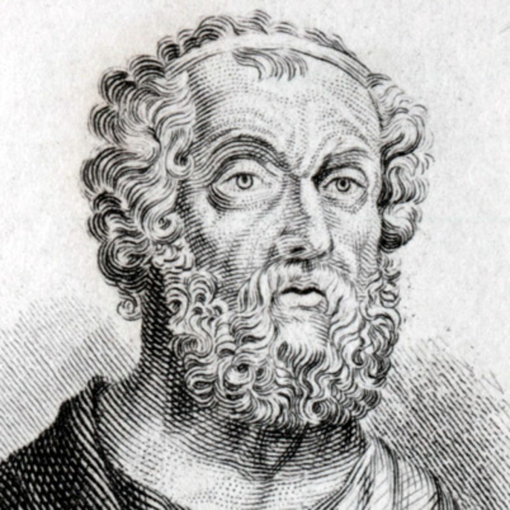 Homer, the Greek poet who mentions black pudding in his epic saga, Odyssey