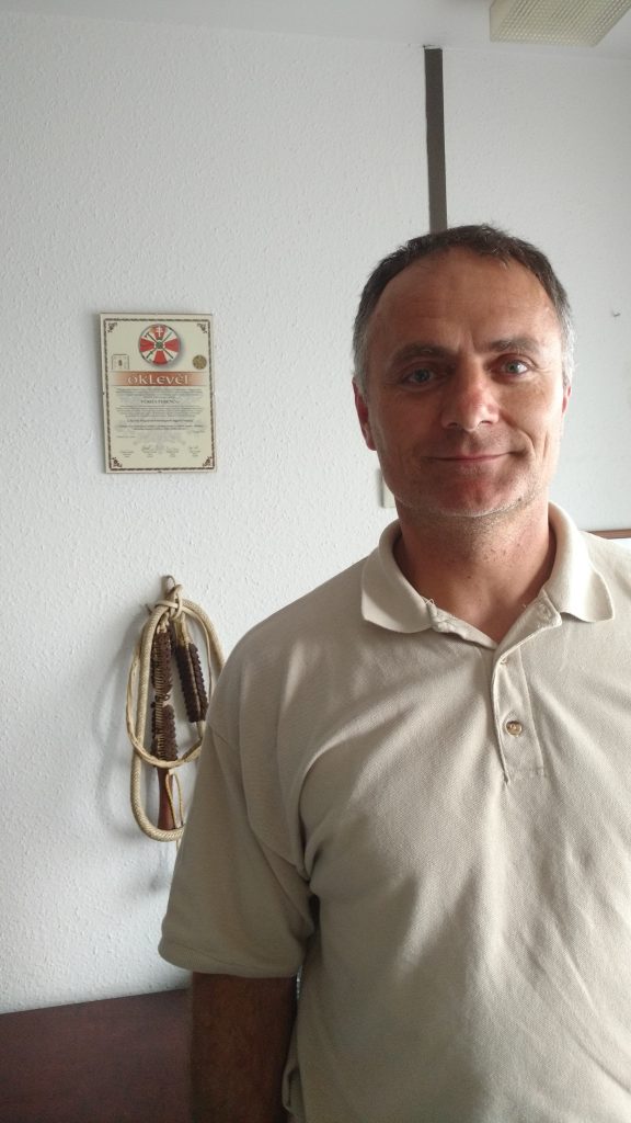 Ferenc Vukics in his office at the University of National Defense
