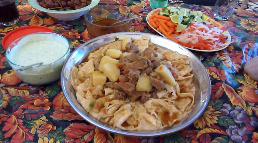 A traditional spread of Sohbat with raita and chutneys. Photo credit: Screengrab
