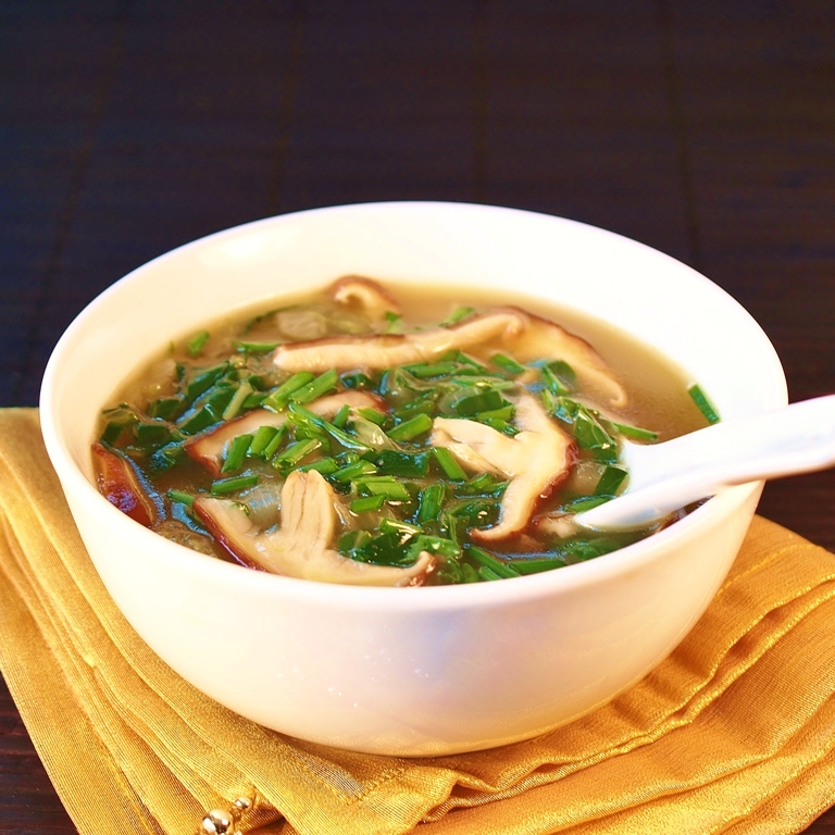 Bokchoy Shiitake Soup is a pretty healthy meal- Image by Feral Kitchen