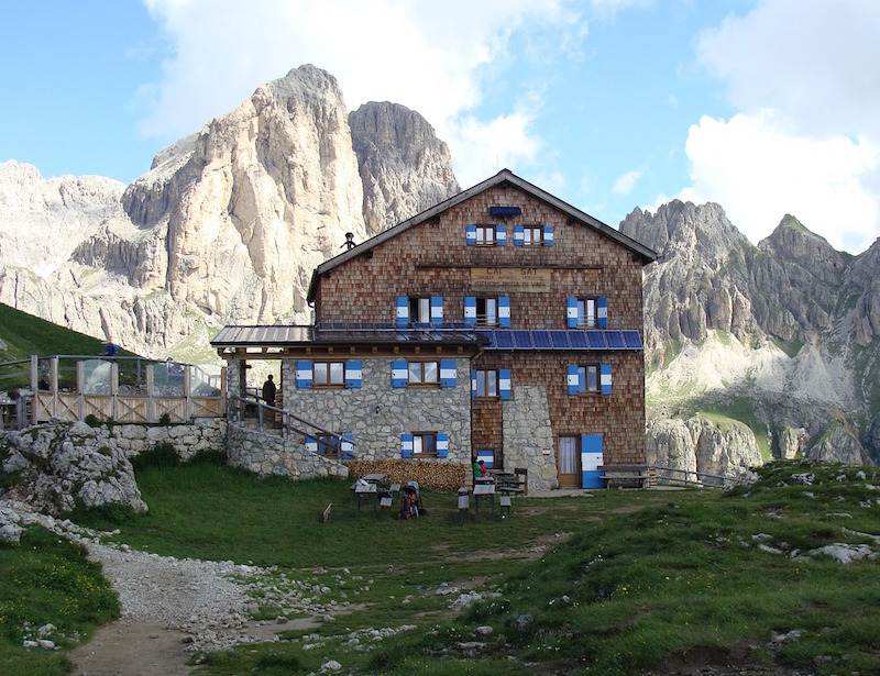 Traditional wood and stone malga popping up on a pasture on the Alps. Photo credit: Pixabay