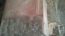 Modern graffitti on old surface