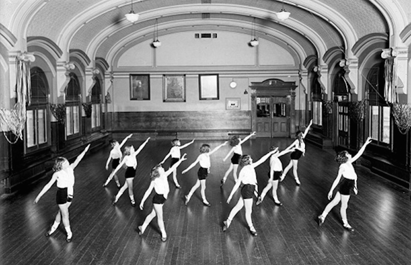 This photo was probably taken soon after the formation of the ladies physical culture class in 1931 at the ballroom. Photo credit: flindersstreetstation.com.au