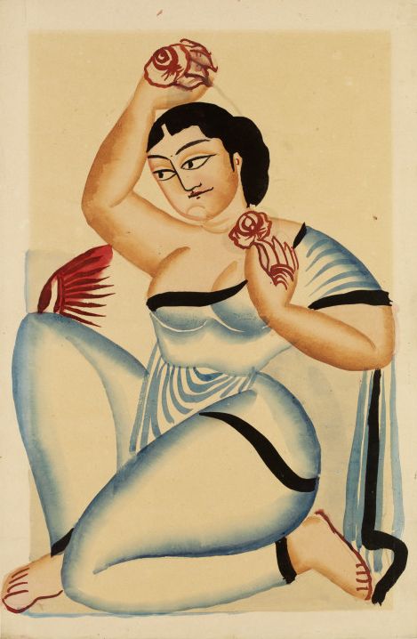 Gopalsundari, or the 'rose beauty'. Photo credit: Nibaran Chandra Ghosh/banglapedia.org Drawing Woman with roses; Kalighat painting by Nibaran Chandra Ghosh of a seated courtesan with roses. Calcutta, ca. 1900. Nibaran Chandra Ghosh Calcutta Ca. 1900 Watercolour on paper