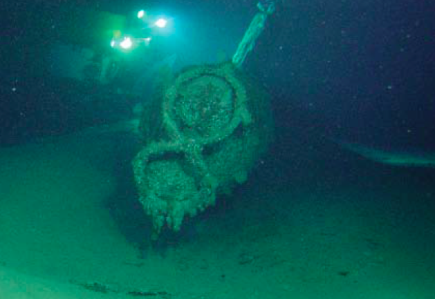 The Midget Submarine as picture by HURL, 2002 (adapted from Heritage at risk: underwater Cultural Heritage at Risk)