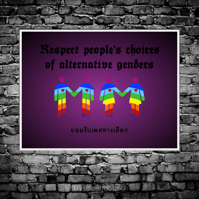 Respect people's choices of alternative genders