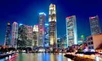 Singapore-skyline-boat-quay-123RF