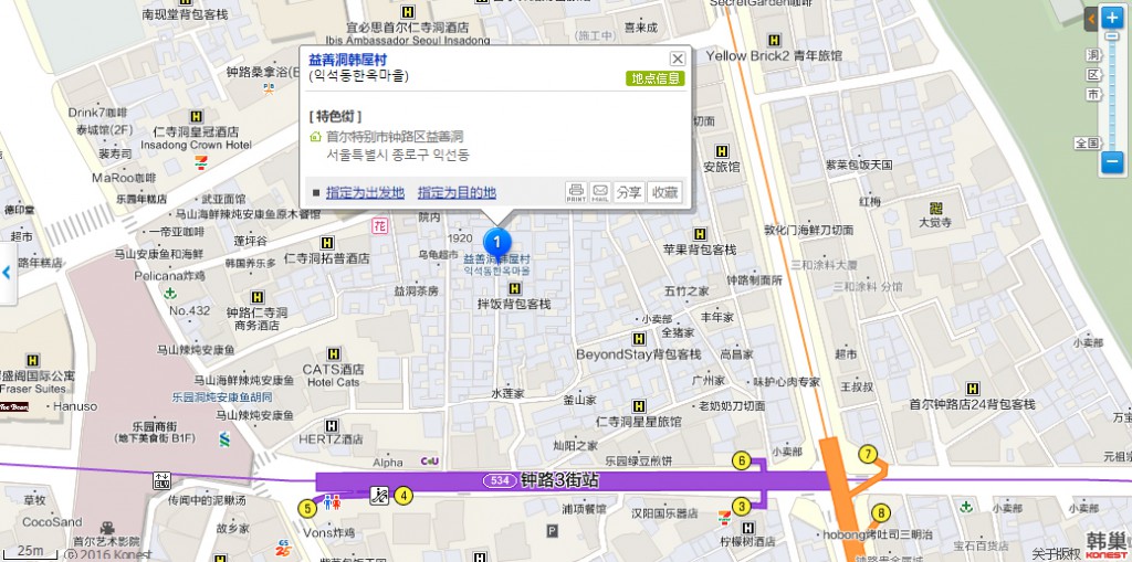 Hanok village map