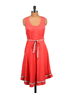 Red Pleated Dress