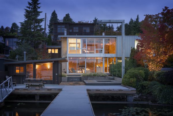 Portage Bay House is a true, bonafide "lake house" designed by Heliotrope Architects inspired by Seattle's maritime heritage.