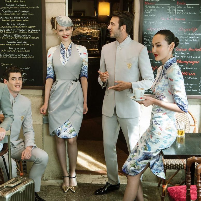 With the new Xu Paris Couture uniforms, Hainan Airlines scored a PR coup. Looks like the effort of going through more than 1000 design blueprints and trying out more than one hundred samples of garments and accessories have paid off.