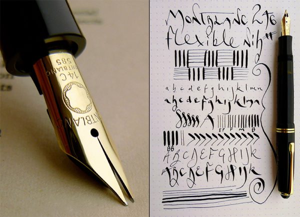 A vintage Montblanc 246 with flexible nib allows you to replicate many signature (no pun intended) cursive styles