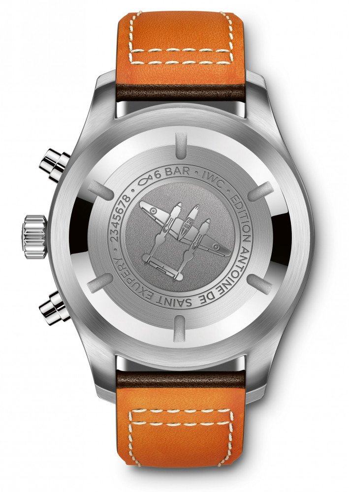 Caseback of the 43mm IWC Pilot’s Watch Chronograph Edition “Antoine de Saint Exupéry” (Ref. IW377713)