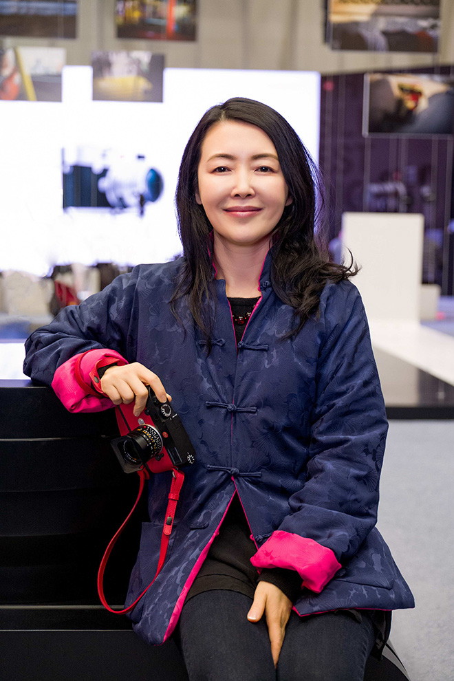 Jane Cui, President of Leica Cameras Asia talking about the culture of photography before the opening of the new Leica Singapore Gallerie at the Fullerton Hotel