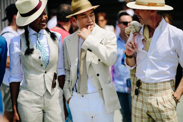Khaki on cream on white. Pitti Uomo 92 by Adam Katz Sinding