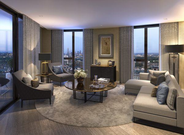 The living room of West End Gate