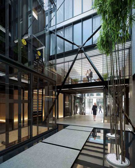 The atrium at Burlington Gate, Mayfair