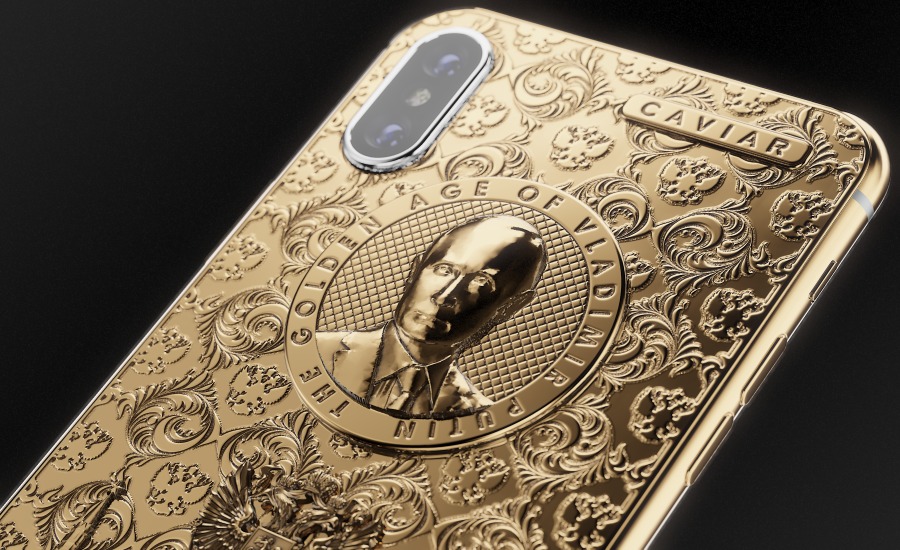 Caviar Phone had previously made a Vladimir Putin iPhone 6s in subtle titanium with gold accents. The new Vladimir Putin iPhone X is in 24k gold