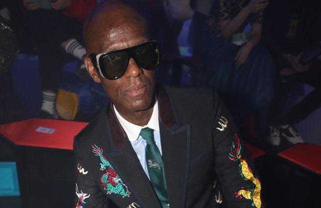 Dapper Dan front row at Gucci RTW Spring 2018 show. Streetwear is now mainstream and the hautebeast phenomena is best exemplified by the commercial alliance between former frenemies - Gucci and Dapper Dan.
