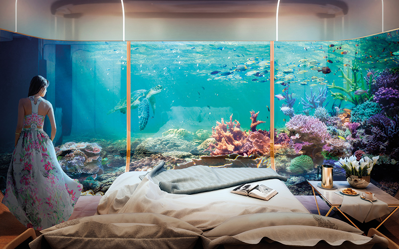 The Floating Seahorse interior