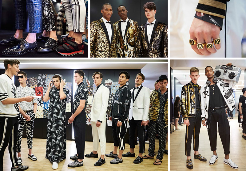 Dolce & Gabbana Blue Musical Instruments Print Tapered Pants