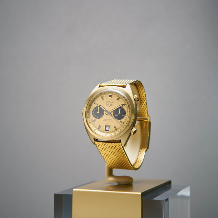 18 ct gold Heuer Carrera