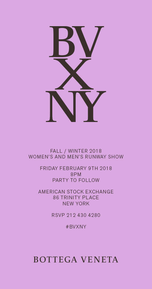 Livestream: Bottega Veneta Fall/Winter 2018 Show Livestream: Bottega Veneta Fall/Winter 2018 Show