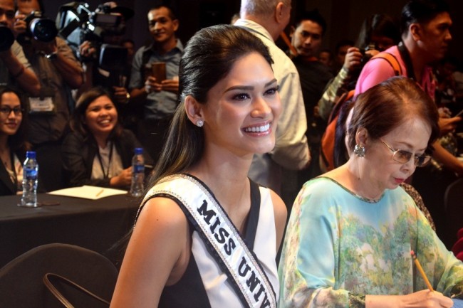 Miss Universe 2015 Pia Alonzo Wurtzbach was one of the panelists at a press presentation of the official candidates of Binibining Pilipinas 2016, March 29, 2016. Photo by Romsanne Ortiguero, InterAksyon.com.