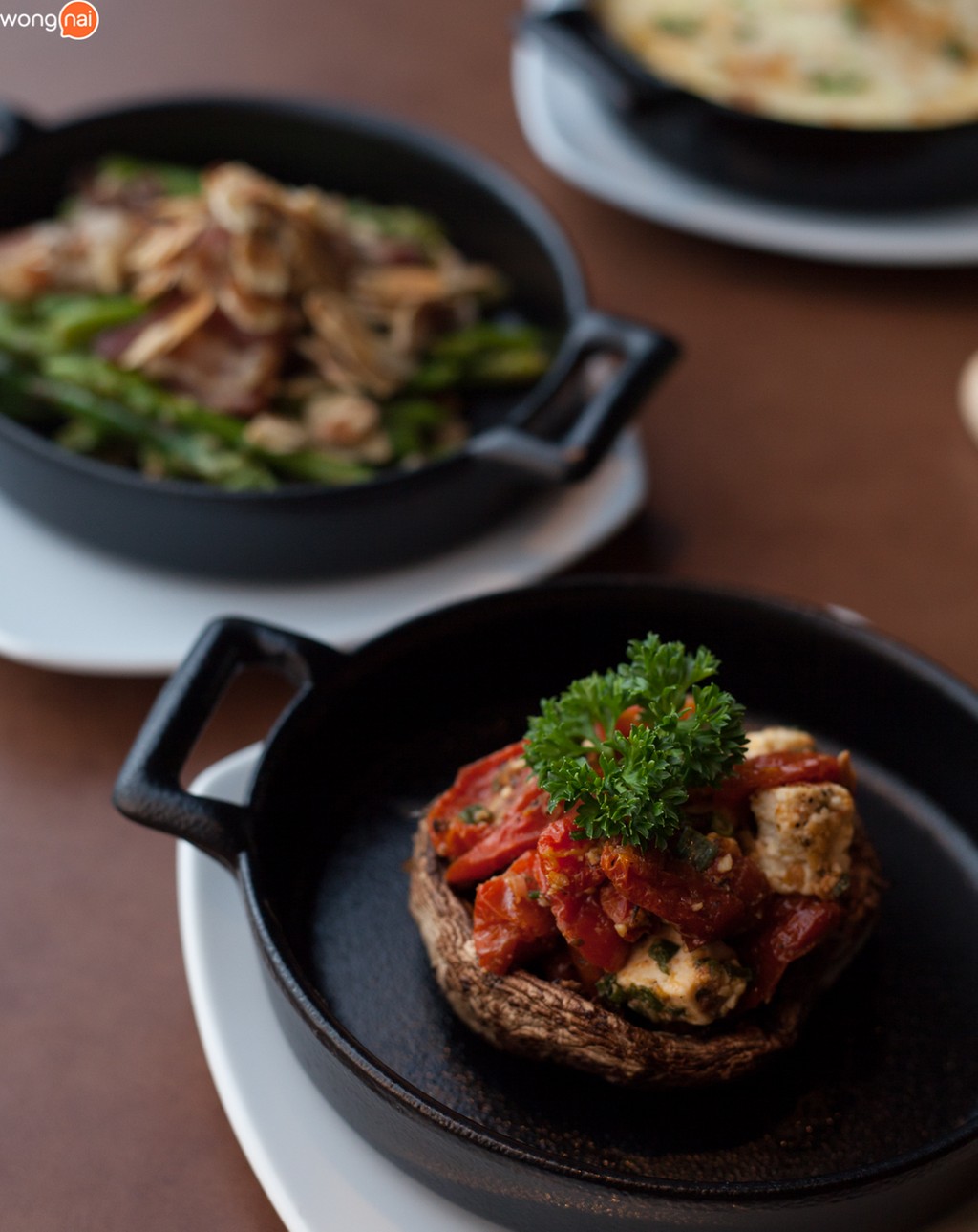 “Portobello Feta Cheese” , “Asparagus” , “Potato Gratin”