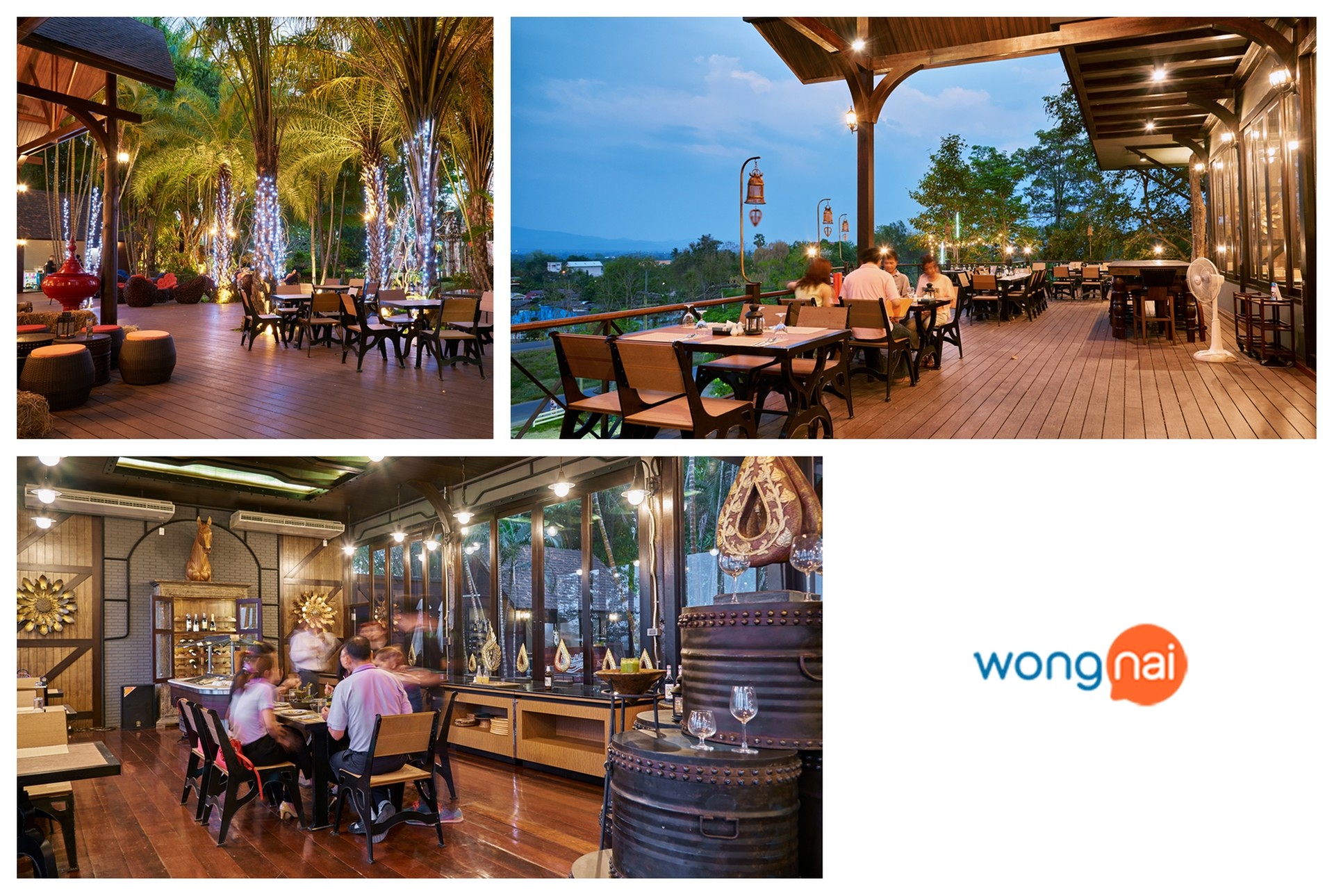 ตัวร้านนั้นจะแบ่งออกเป็นทั้งหมด 3 โซนด้วยกัน ซึ่งประกอบไปด้วย สวนปาล์มด้านหน้าร้าน ห้องแอร์ และ ระเบียงชมวิวด้านหลัง ซึ่งตรงจุดด้านหลังนี้ต้องขอแอบบอกนิดนึงว่าถ้ามาช่วงที่คนเยอะๆ แล้วอยากได้ที่นั่งวิวดีๆ บริเวณนี้ก็ต้องสู้รบปรบมือกันหน่อยนะ ทางที่ดีโทรก่อนเลยจะได้ไม่ต้องเสียใจทีหลัง