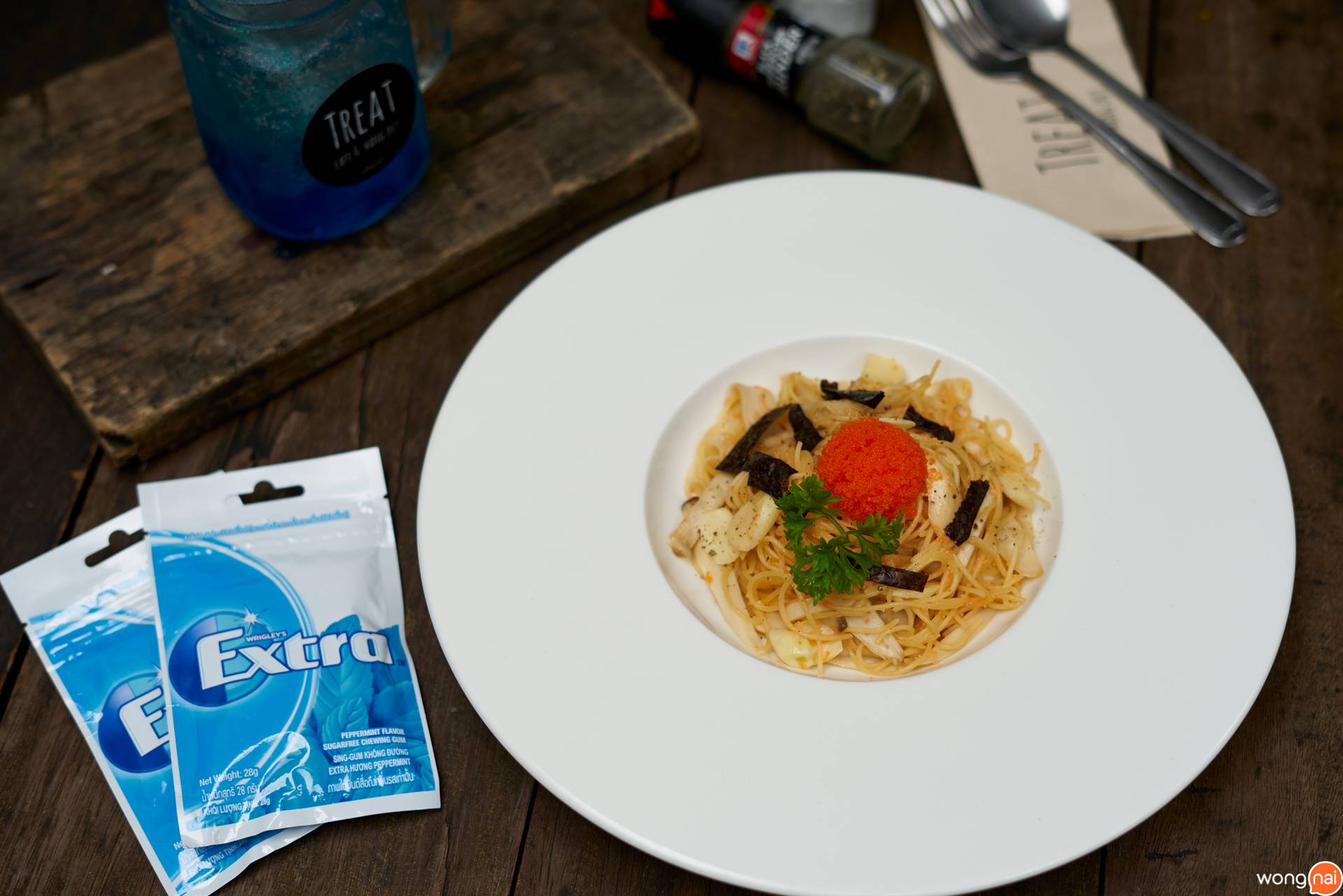 เมนู Ebiko pasta ของร้าน Treat & Hangout