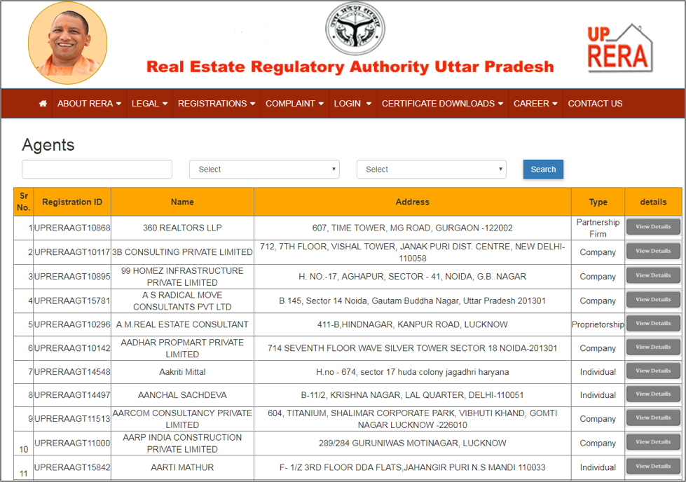 Check RERA Status Of Your Project In UP