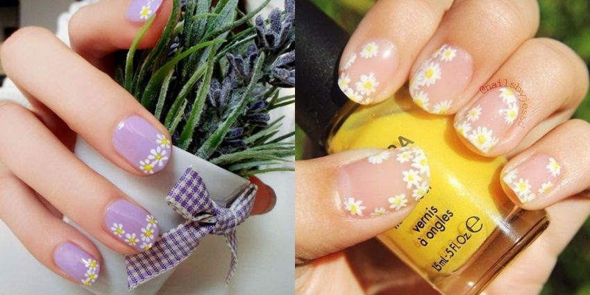 image of 30 ไอเดียทำเล็บ Daisies Nails หวานๆ เติมความสดใสที่ปลายนิ้ว > <