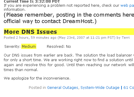 dream host error