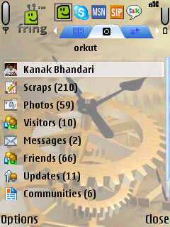 Browse orkut using Fring