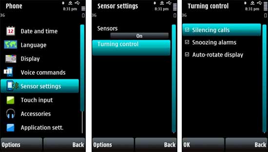nokia 5800 xpressmusic Edition sensor